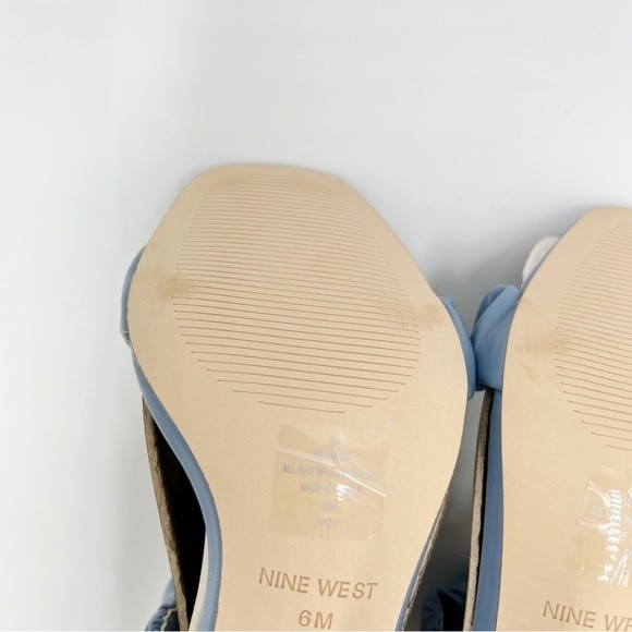 Nine West Womens Zuzie Light Blue Faux Vegan Leather Barbie Sandals Heels Size 6 - Picture 12 of 16